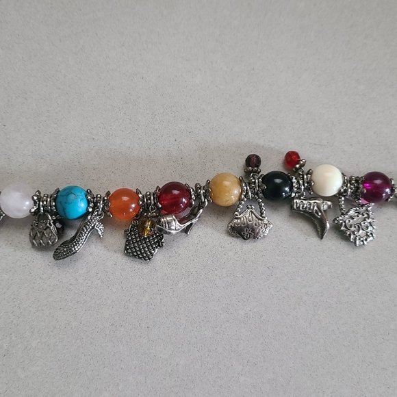 Charm Bracelet with Colorful Beads and Shoes/Purses Charms - Picture 5 of 8